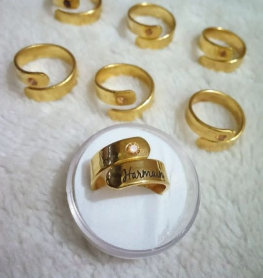Customiseable And Adjustable Name Finger Ring