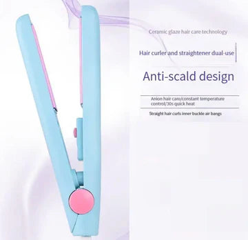 Mini Electric Hair Straightener, Small Power Plug Curling Hair Straightener,
