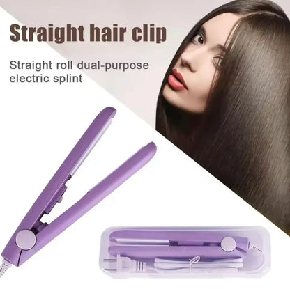 Mini Electric Hair Straightener, Small Power Plug Curling Hair Straightener,
